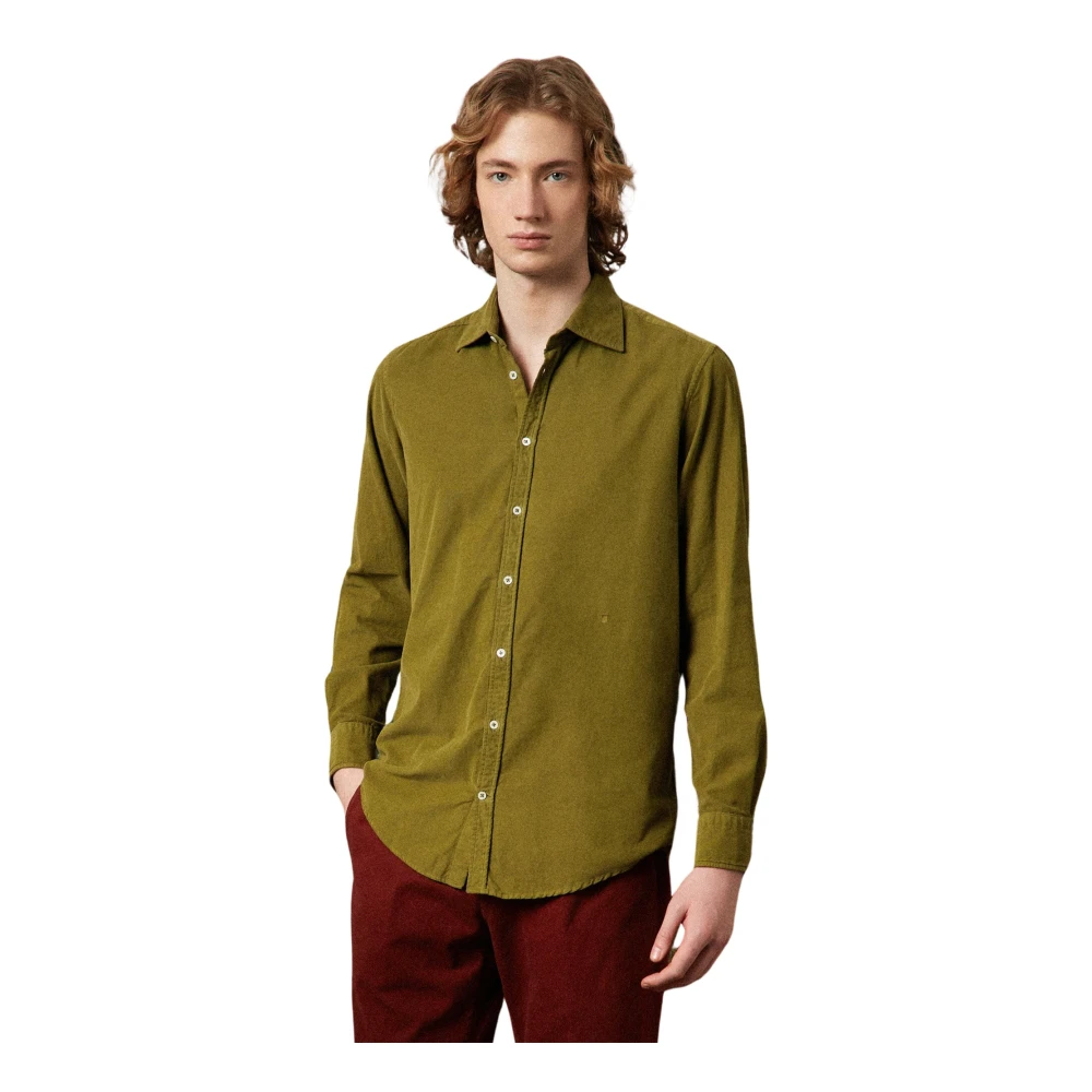 Massimo Alba Genova Klassiek Overhemd Green Heren