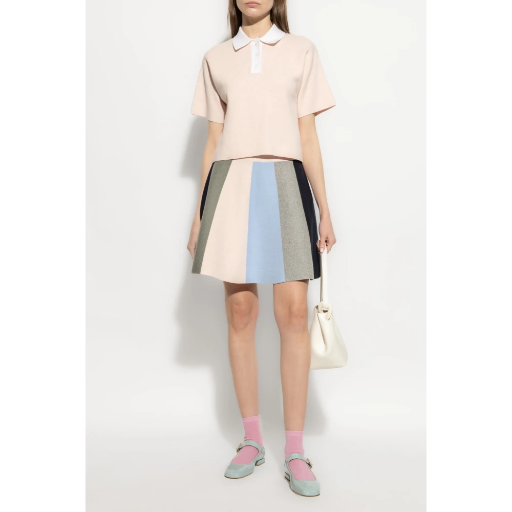 JW Anderson Polo met kasjmier afwerking Pink Dames
