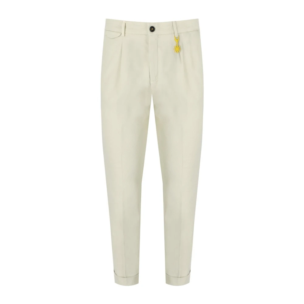 Manuel Ritz Crème Skinny Broek met Rits Sluiting White Heren