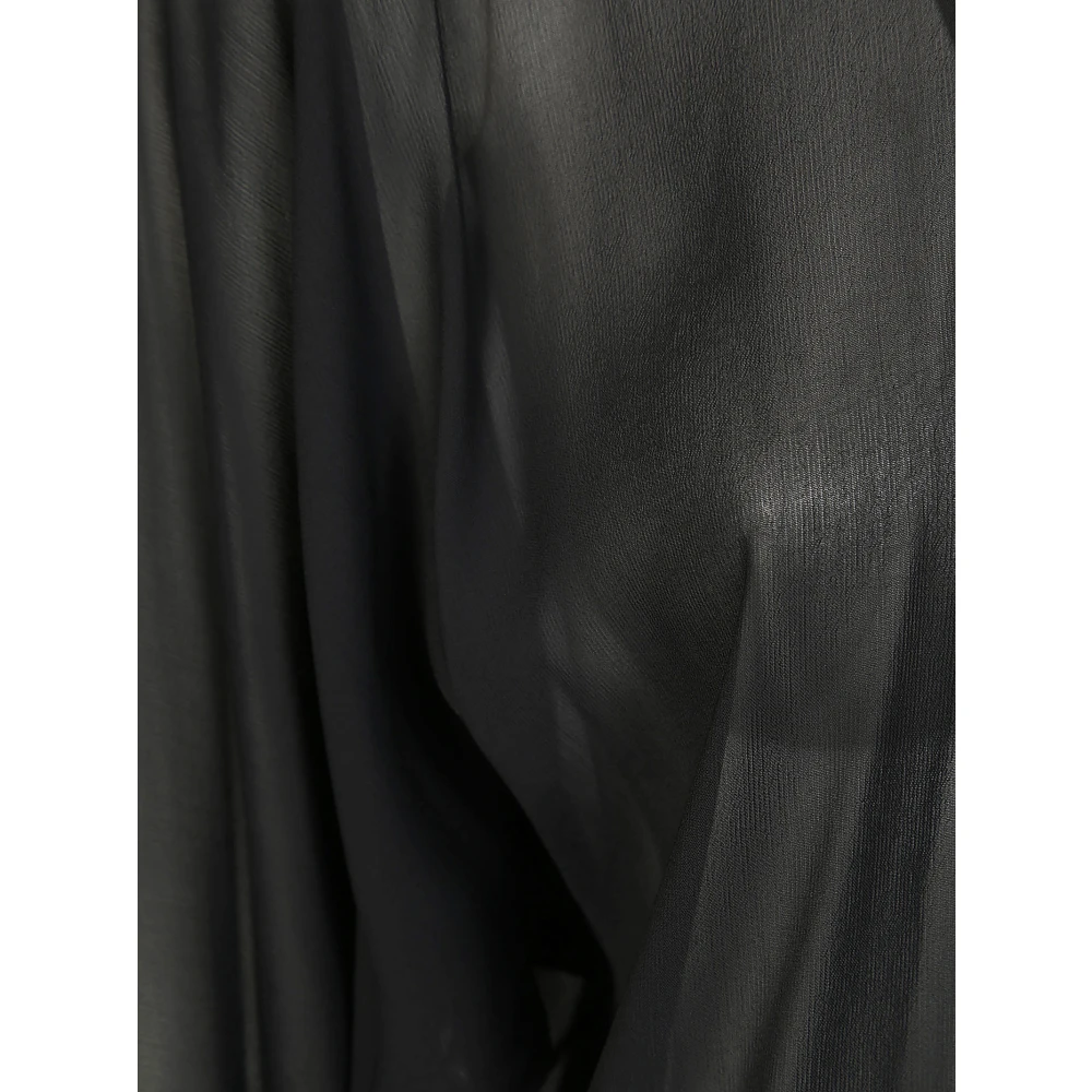 Dondup Doorschijnende Voile Blouse Black Dames
