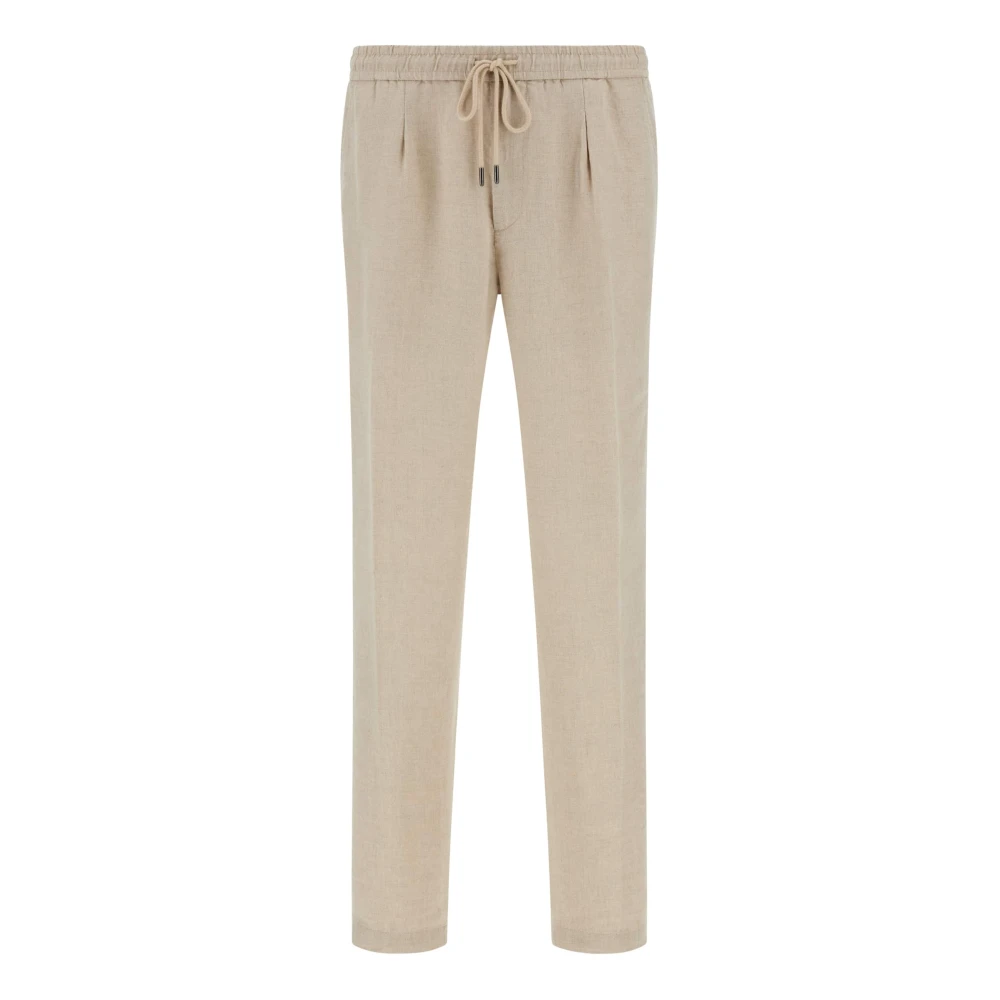 Boggi Milano City Linnen Broek Beige Heren