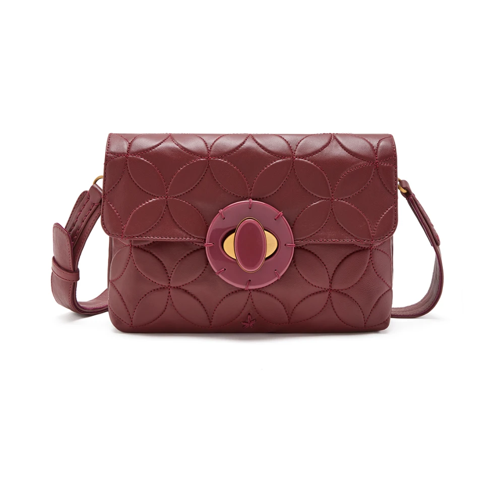 Maliparmi Quiltad Nappa Läder Crossbody Väska Red, Dam