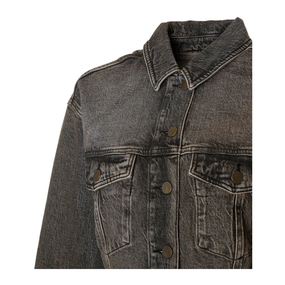ARMEDANGELS Oversized Denim Jacket met Kent Kraag Gray Dames