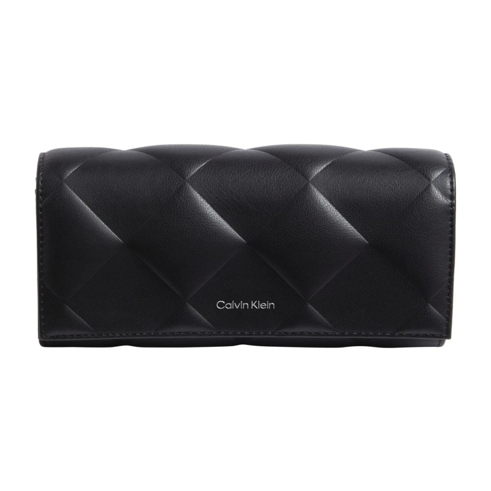 Calvin Klein Diamantgestikt Middelgrote Damesportemonnee Black Dames