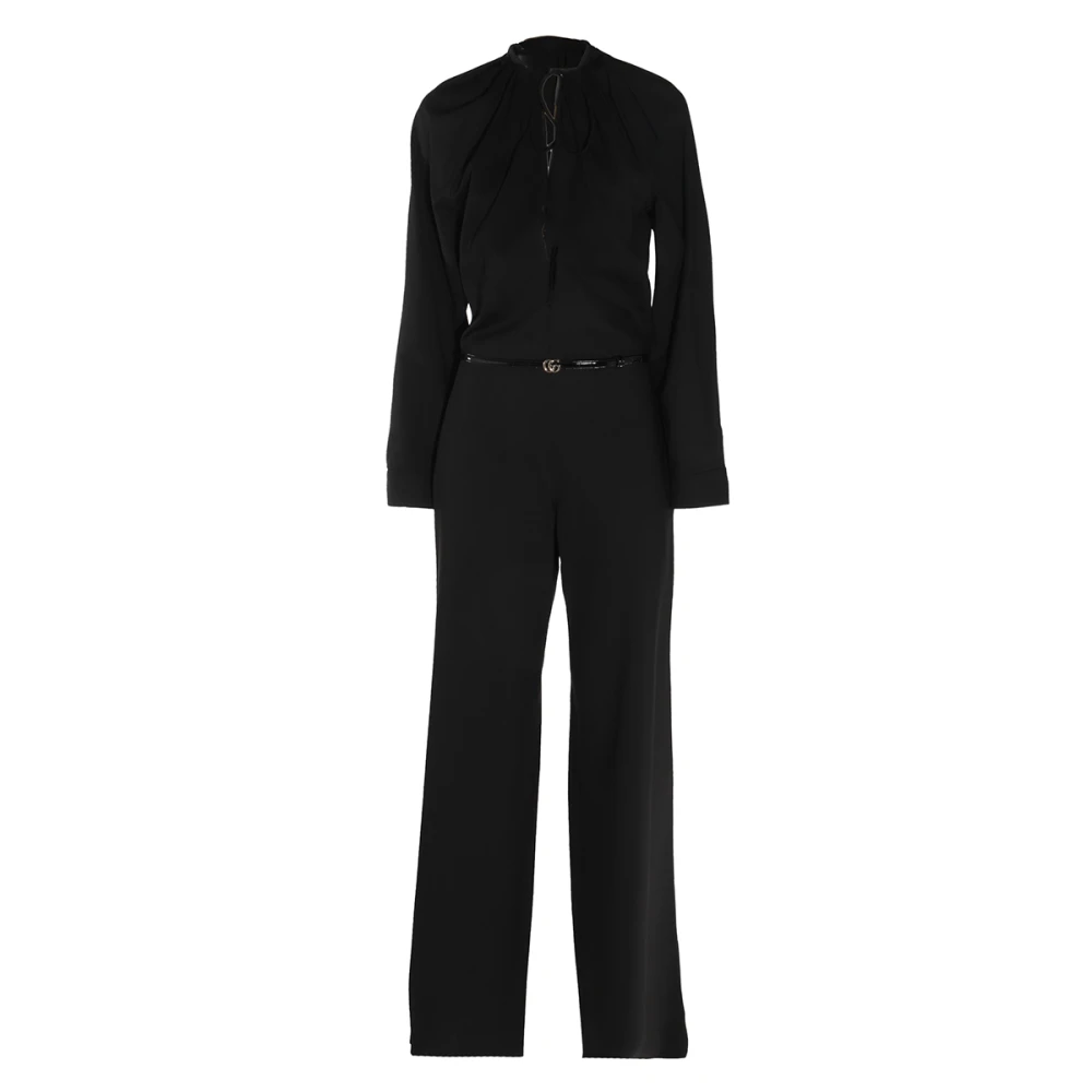 Gucci Wollen Jumpsuit met Logo Black Dames