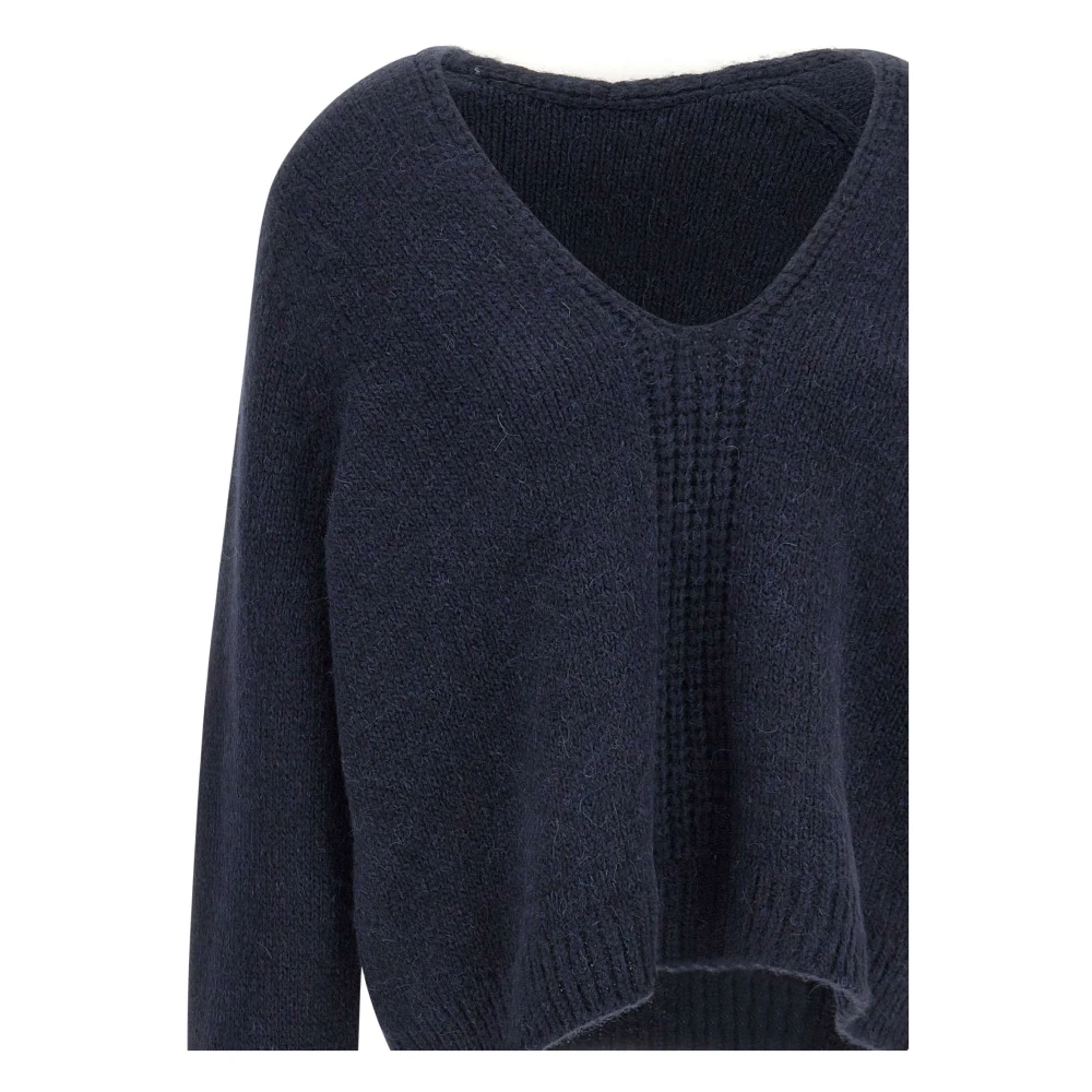closed Alpaca Wol Blend Blauwe Trui Blue Dames
