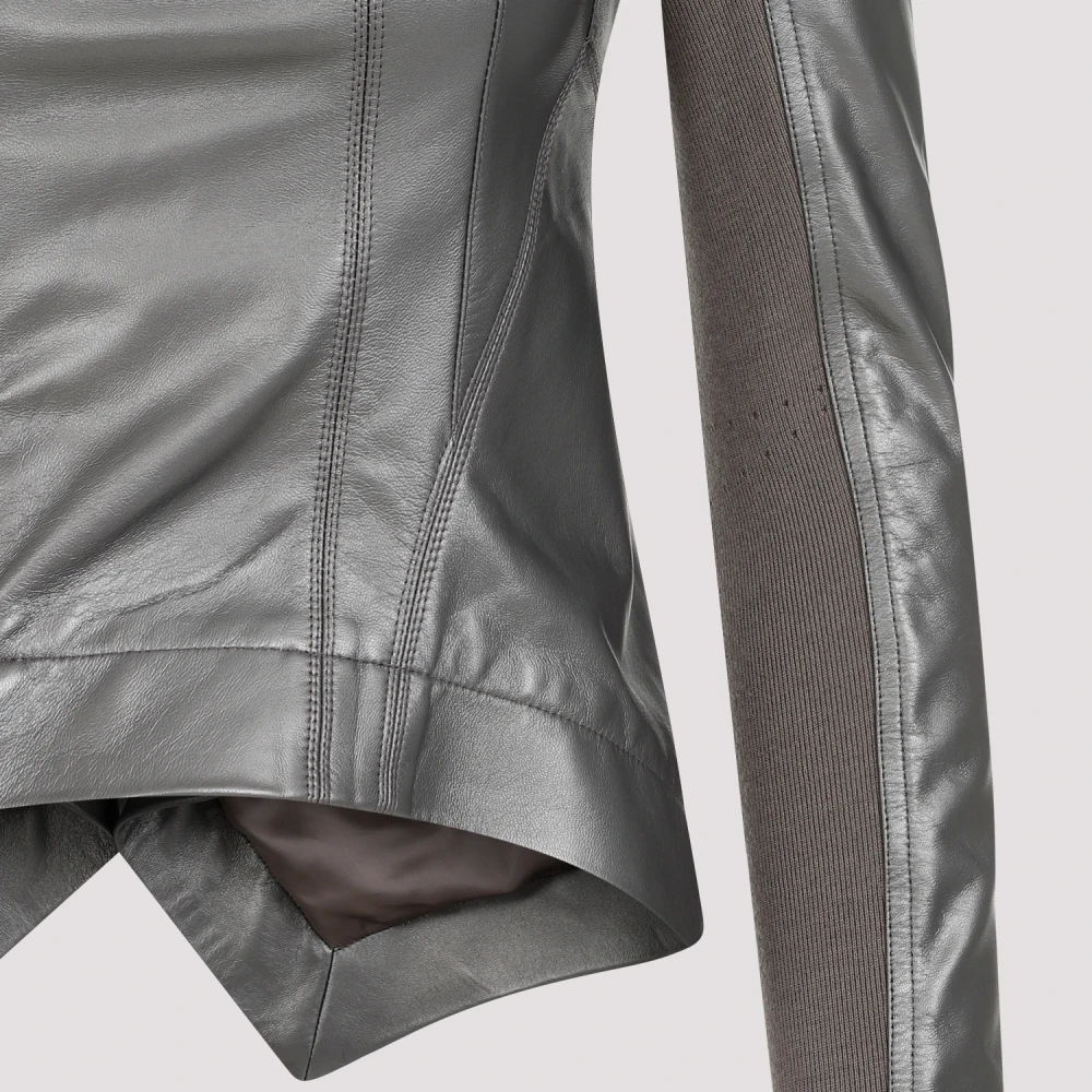 Rick Owens Leather Jackets Gray Dames