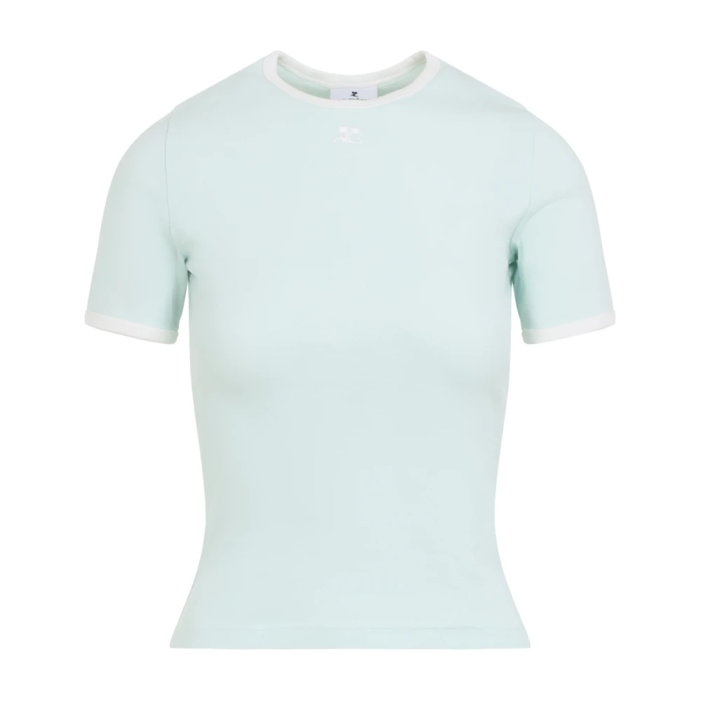 Courrèges Women's Green T-Shirts, Xs, Signature T-Shirt