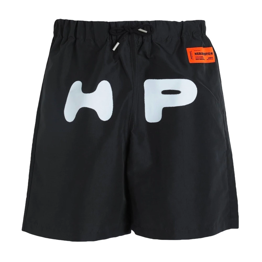 Heron Preston Zwarte Polyester Trekkoord Shorts Ss22 Black Heren