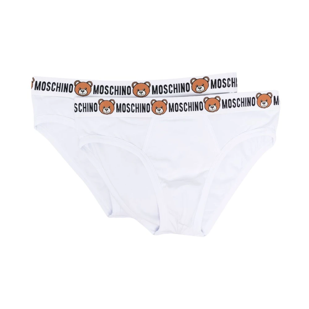 Moschino Homme Blanc - Teddy Bear Logo Ceinture Briefs - Sous-Vêtements - Taille: Xs