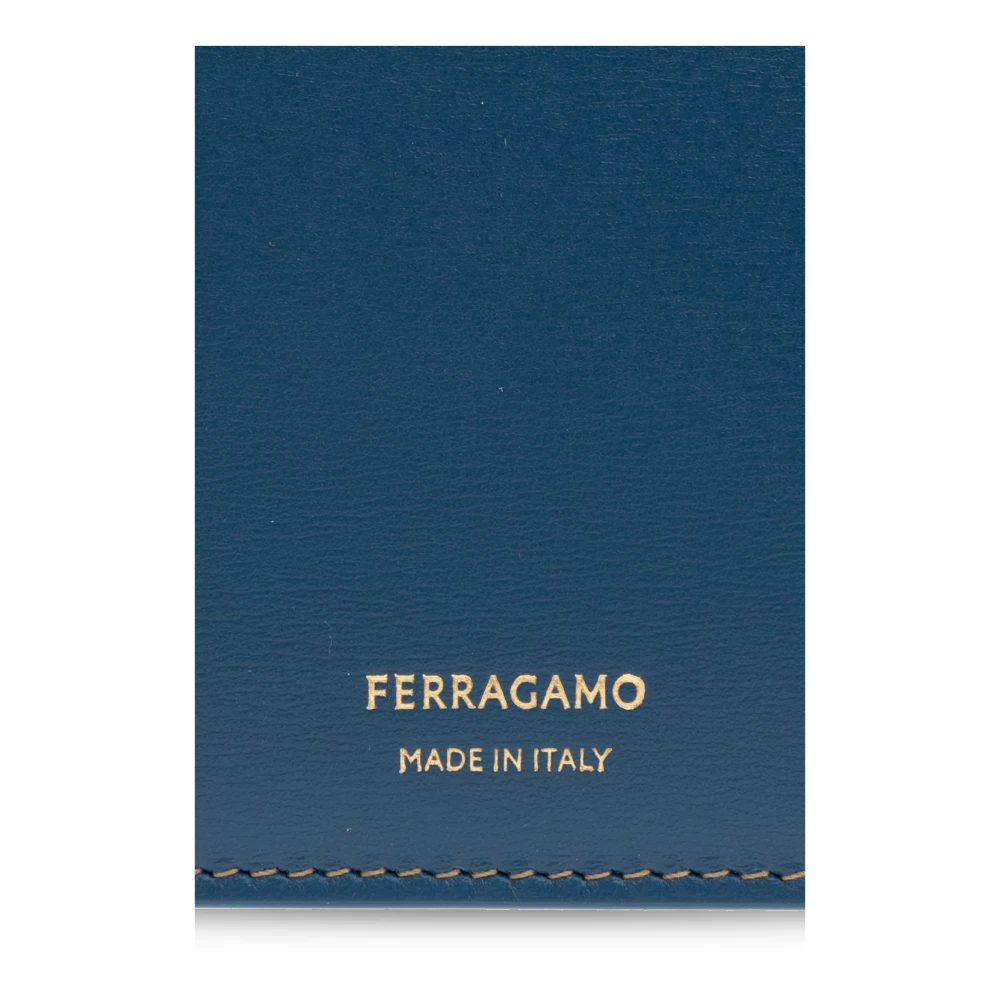 Salvatore Ferragamo Leren portemonnee Blue Heren