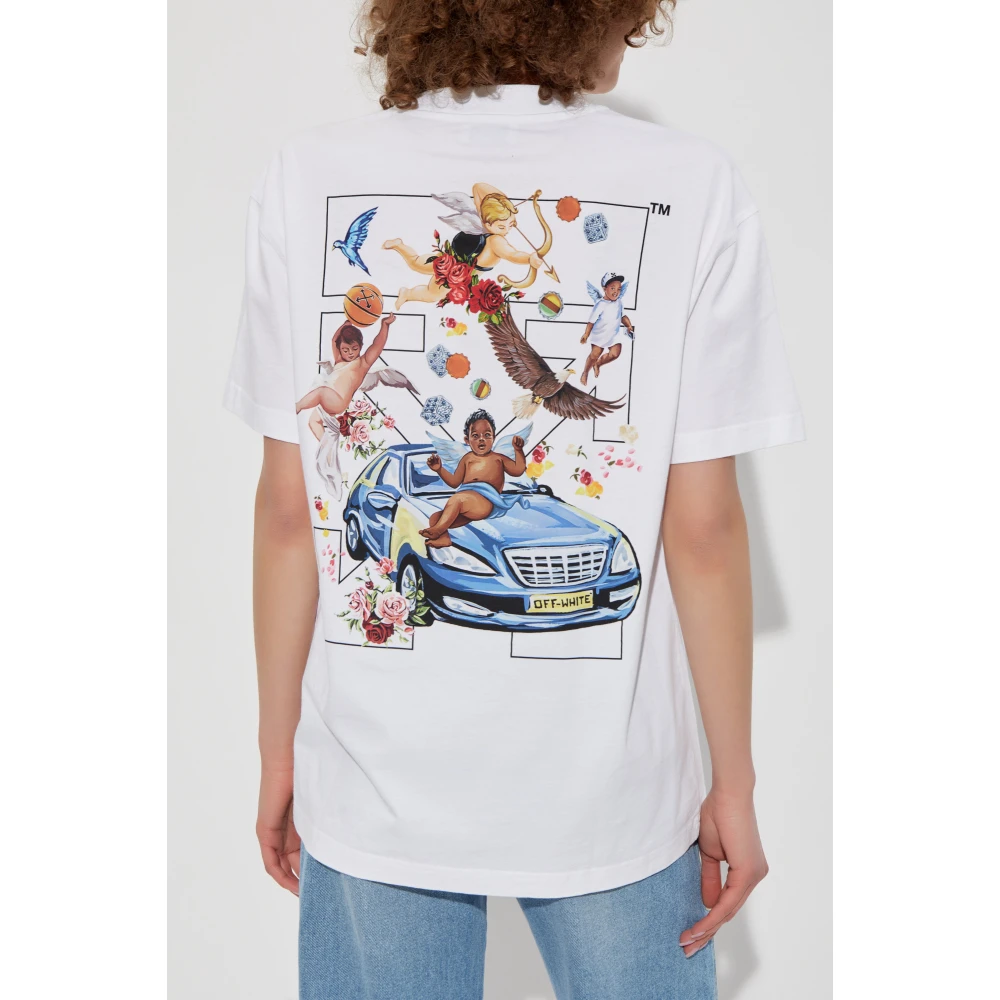 Off White T-shirt met print White Dames