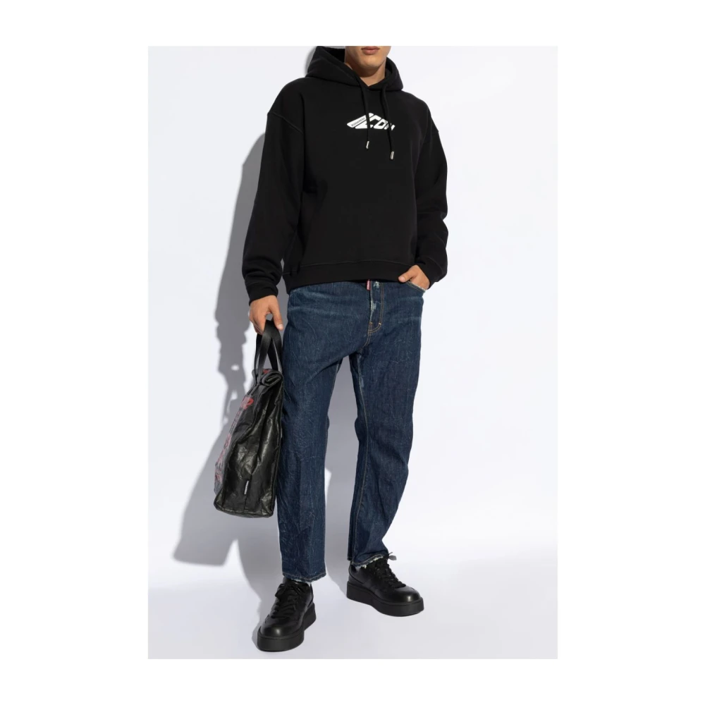 Dsquared2 Zwarte hoodie met witte print Black Heren