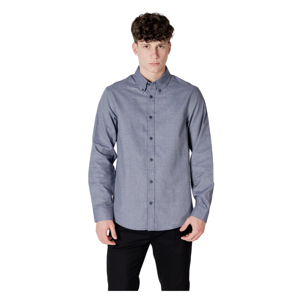 Armani Exchange Elegante herenoverhemd met lange mouwen Blue Heren