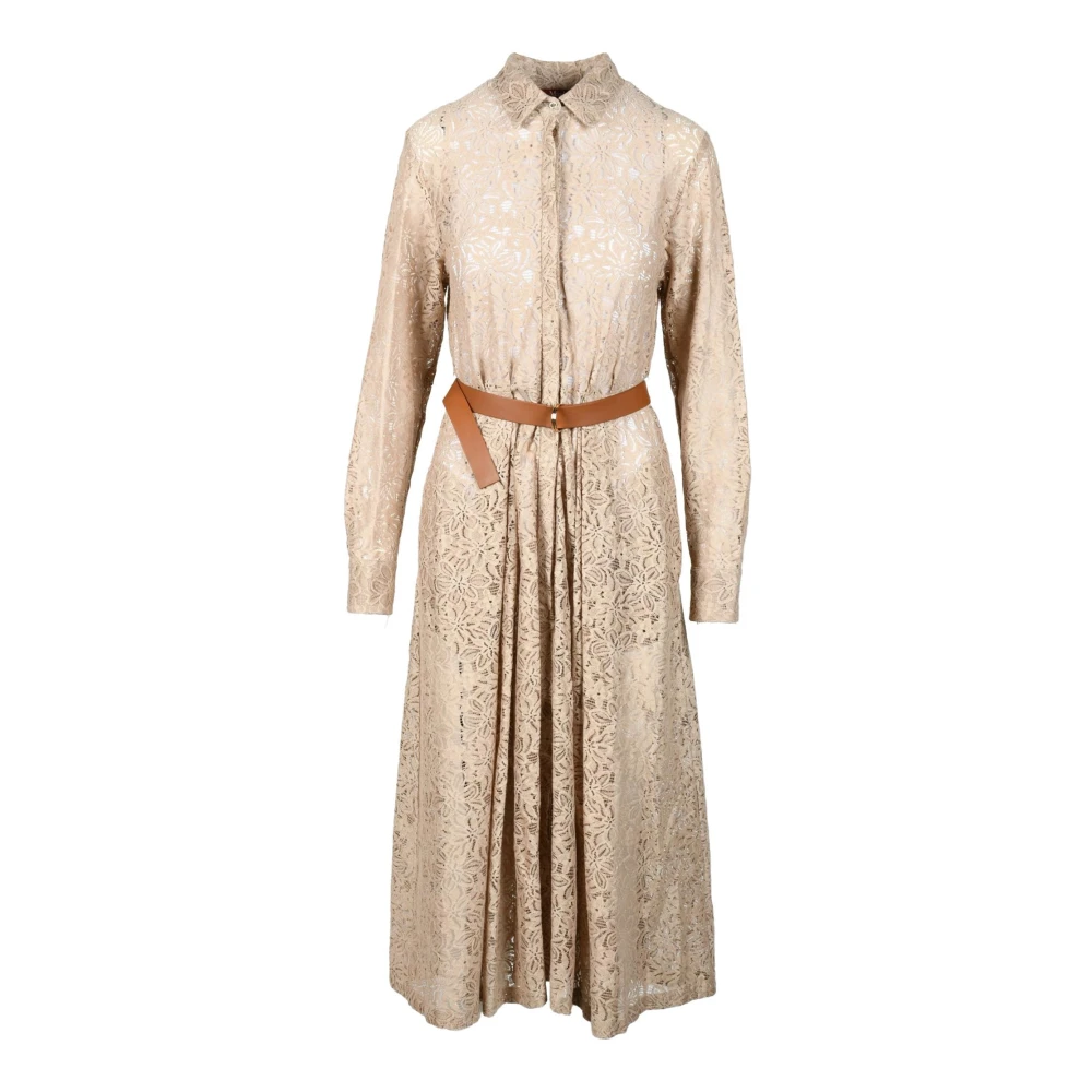Max Mara Studio Katoenmix Jurk voor Vrouwen Yellow Dames
