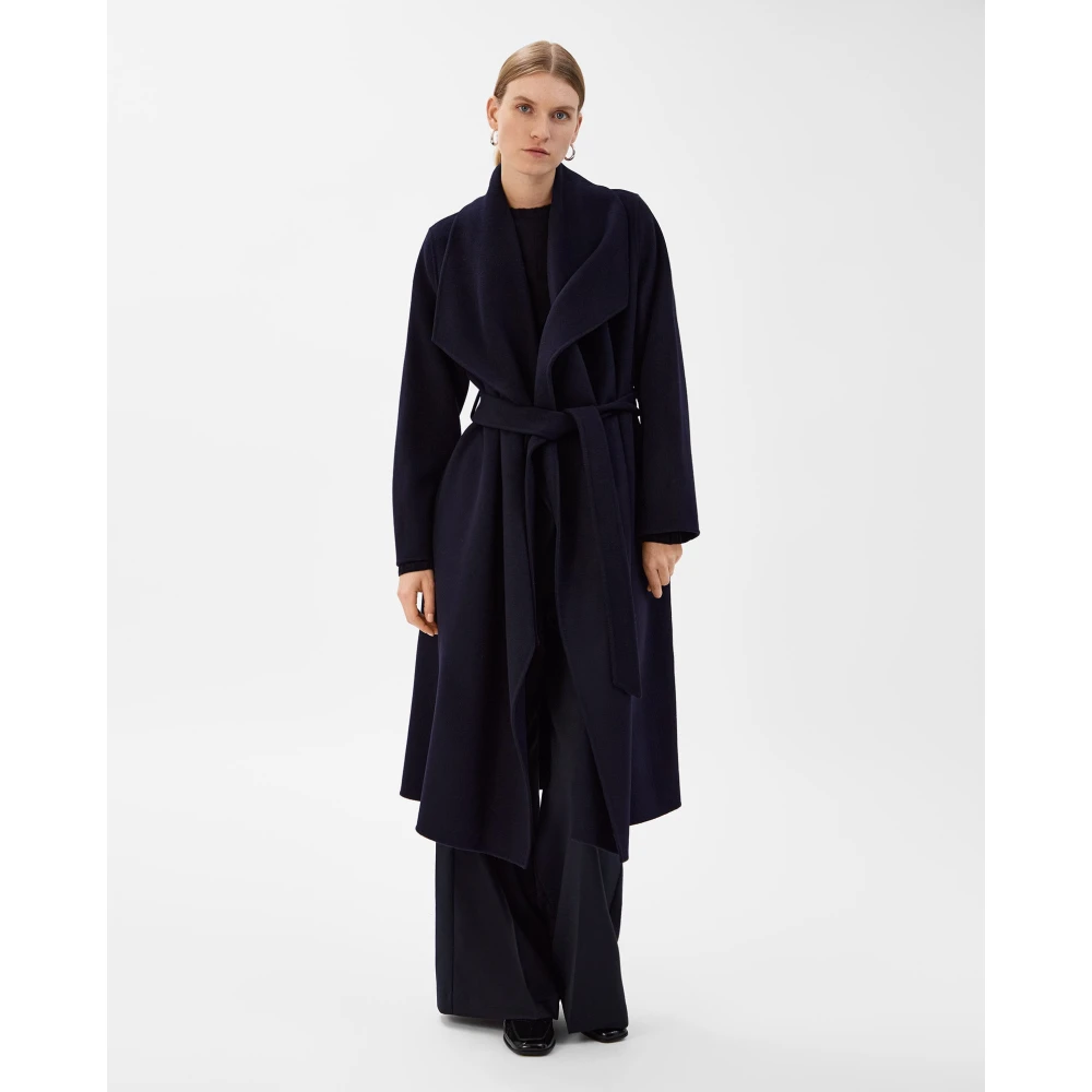 IVY OAK Minimalistische wollen jas met reverskraag Blue Dames