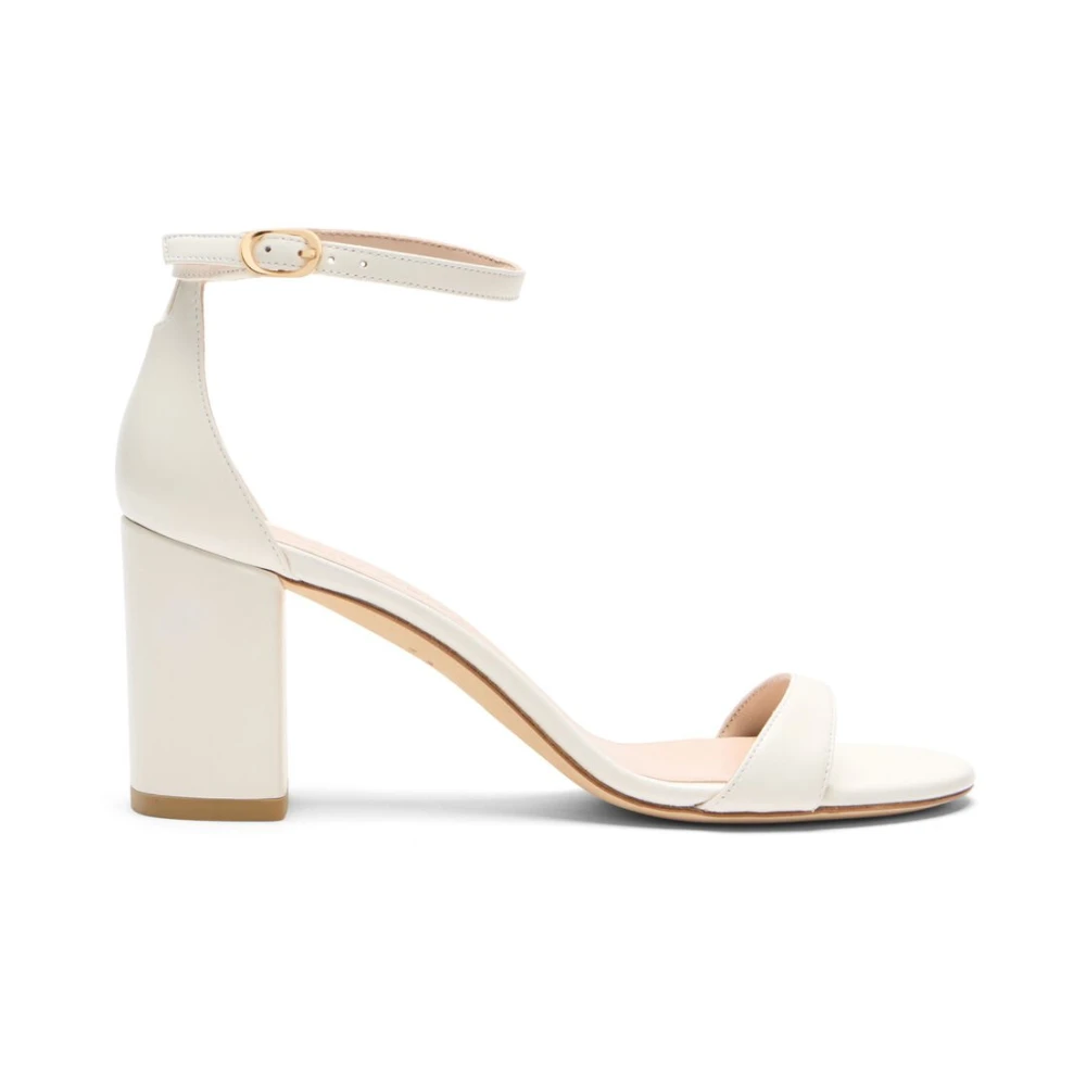 Stuart Weitzman Women's Beige Nudist Block 75 - High Heel Sandals - 4 1/2 Uk - Shoes