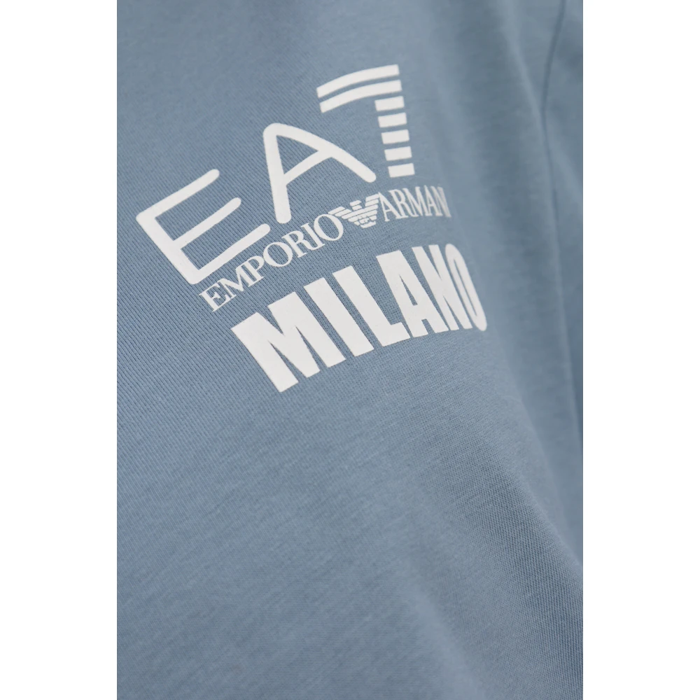 Emporio Armani EA7 T-shirt met logo Blue Dames