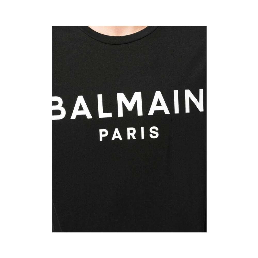 Balmain Ecologisch ontworpen T-shirt met logoprint Black Heren
