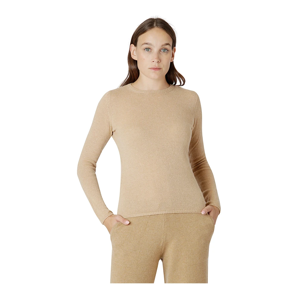 Eleventy Kasjmier Ronde hals Trui Beige Dames