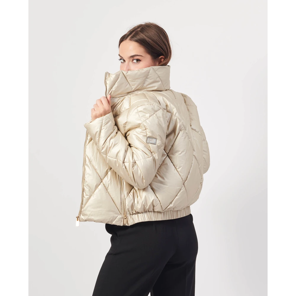 YES ZEE Gewatteerde Korte Jas Zand Beige Dames