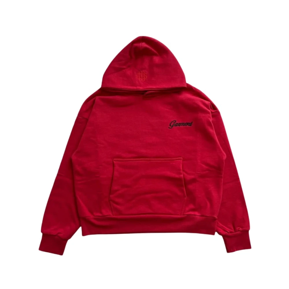 Garment Workshop Geborduurde Hoodie in Chili Pepper Red Heren