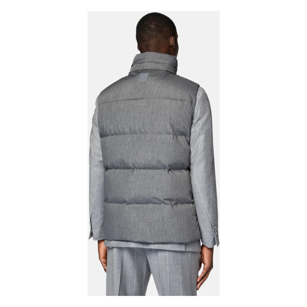 Boggi Milano Gilet van technische stof met ganzen dons Gray Heren
