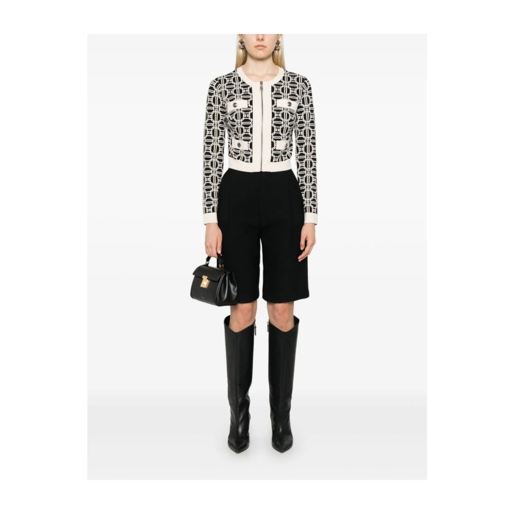 Elisabetta Franchi Nero E Panna Sweater Aw24 Dameskleding Beige Dames