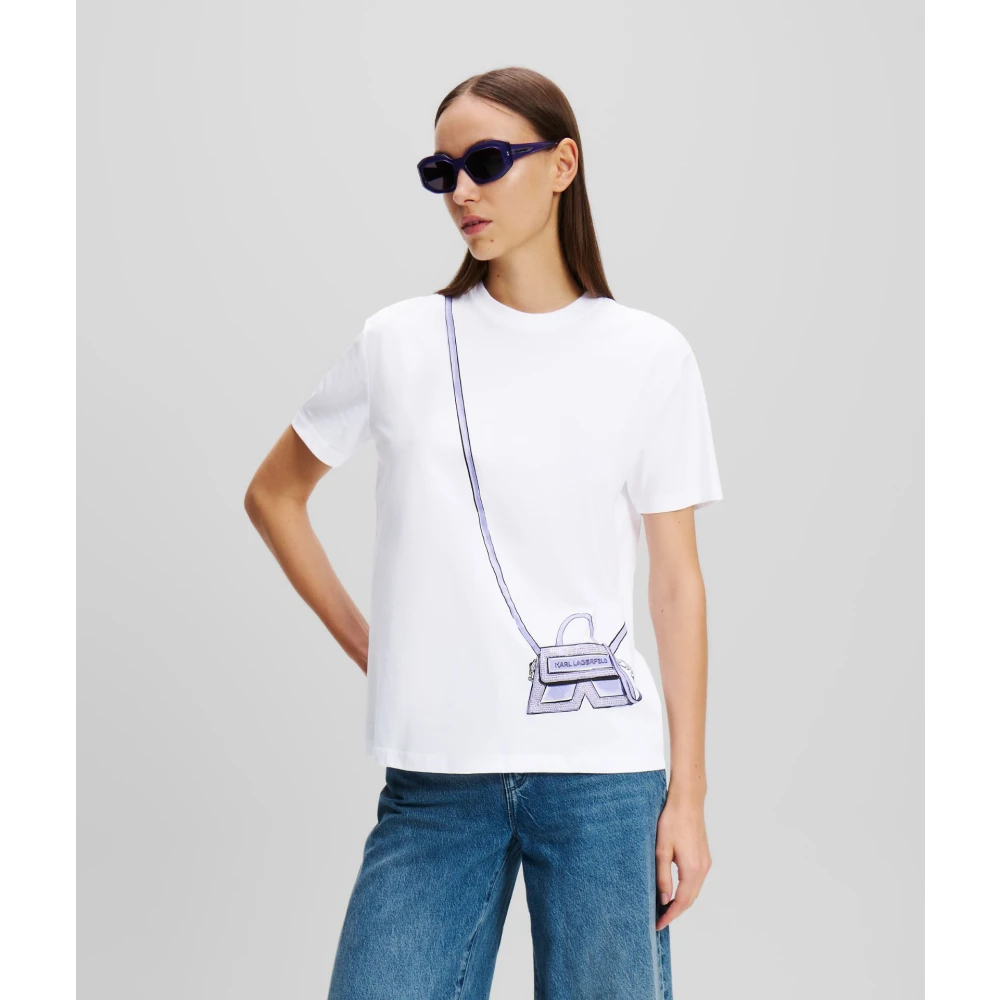 Karl Lagerfeld Baltisch T-shirt met tas ontwerp White Dames