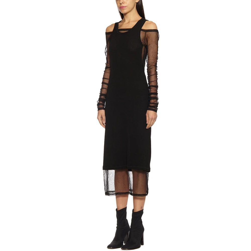 Andrea Ya aqov Tule Mesh Jurk Black Dames