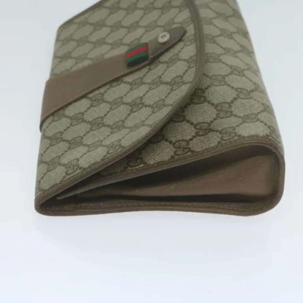 Gucci Vintage Pre-owned Canvas clutches Beige Dames