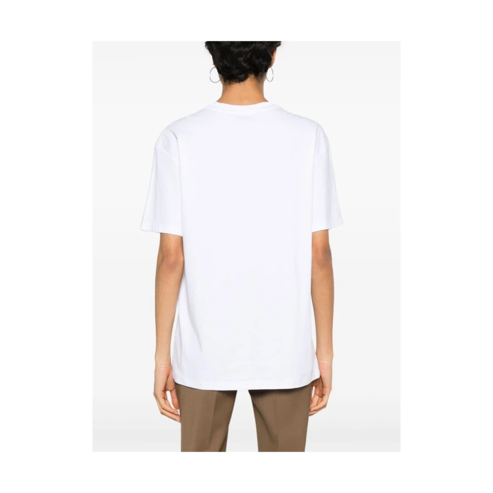 Mazzarelli Witte Jersey Crew Neck T-shirt White Dames