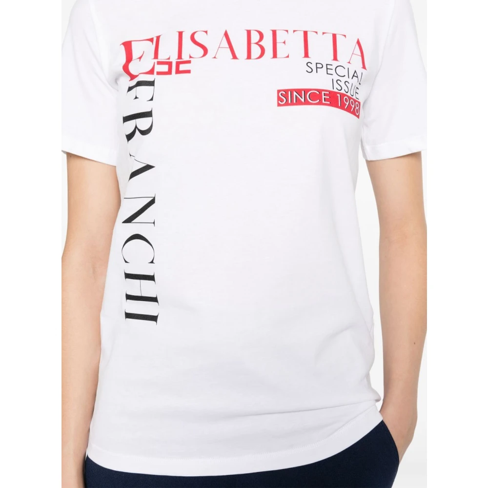 Elisabetta Franchi Stijlvolle T-shirts en Polos Collectie White Dames
