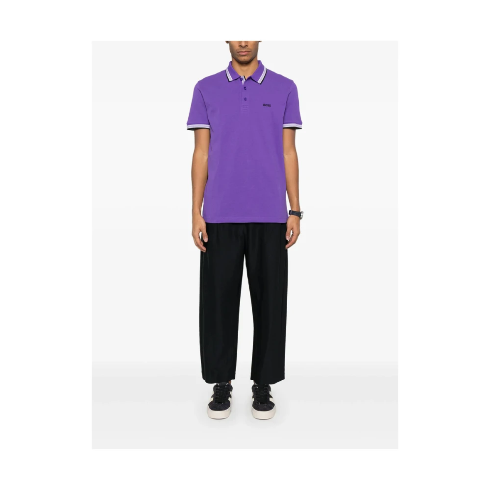 Hugo Boss Polo Shirts Purple Heren
