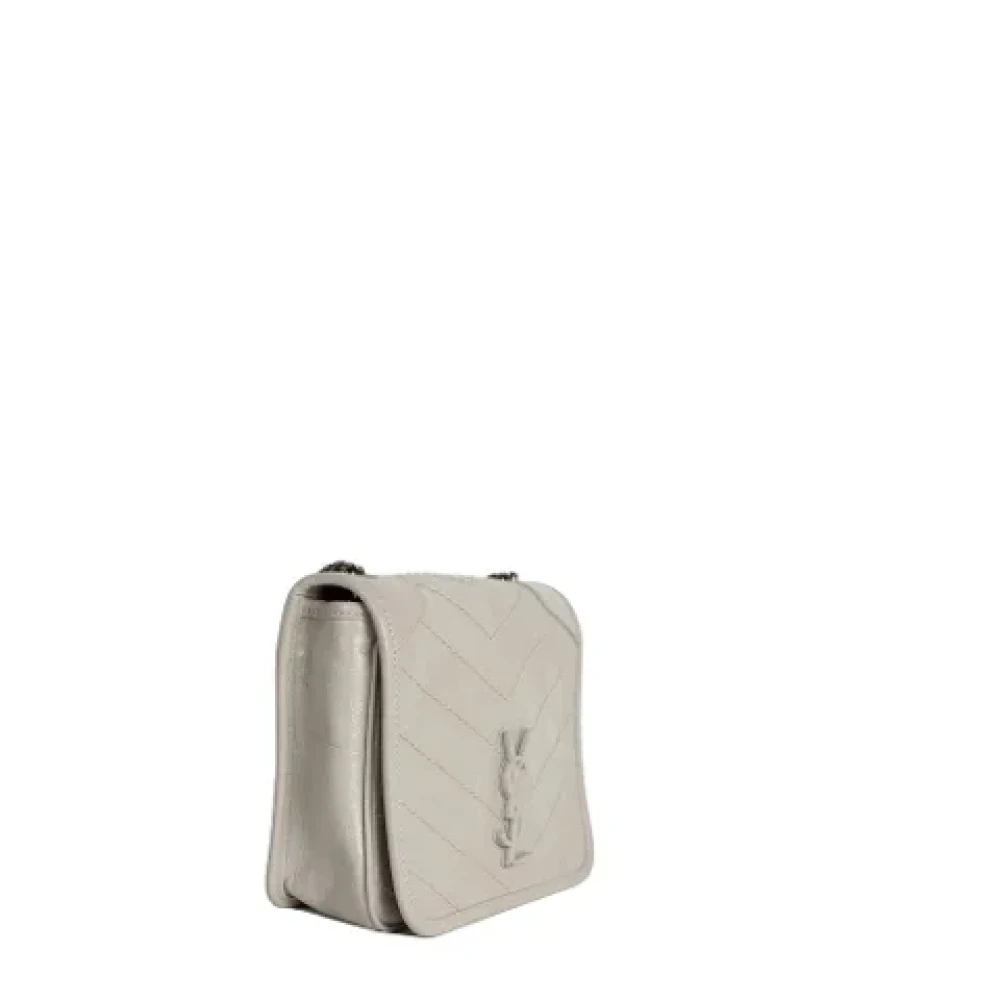 Yves Saint Laurent Vintage Pre-owned Leather shoulder-bags Gray Dames