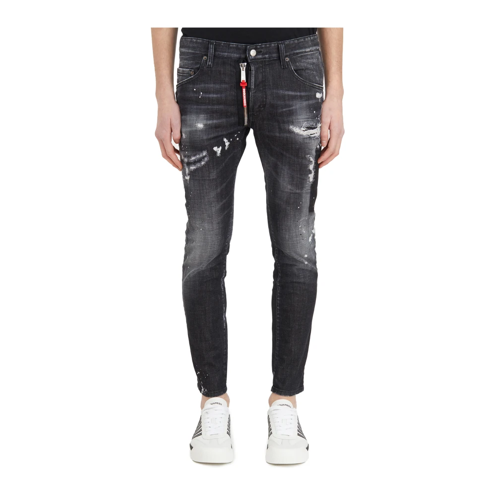 Dsquared2 Slim-Fit Skater Jeans in Zwarte Wassing Black Heren