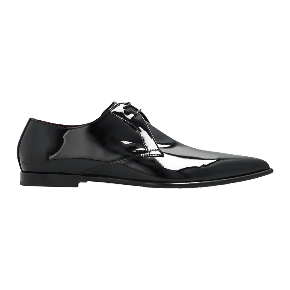 Dolce & Gabbana Men's Black Leather Lace-Up Derbies