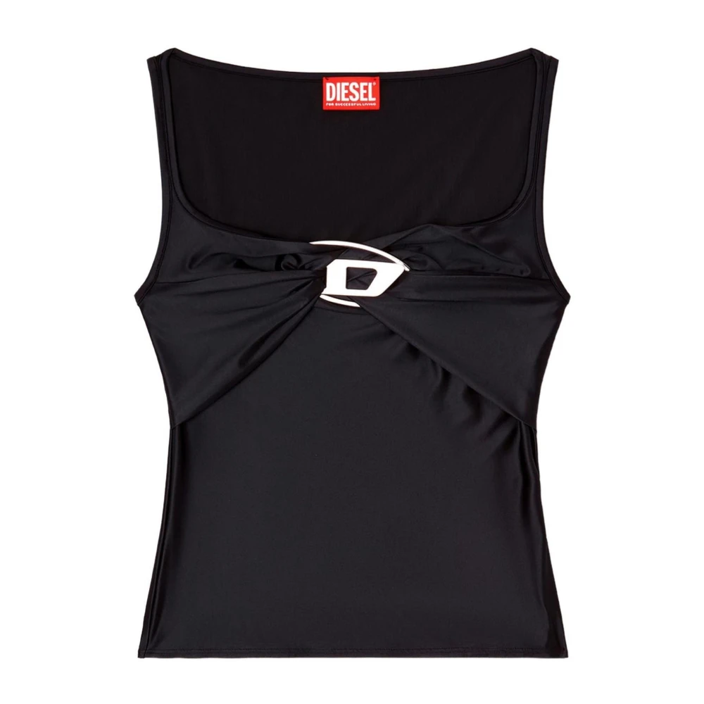 Diesel Vrouw Zwart Tops Dames, M, Sleeveless Tops