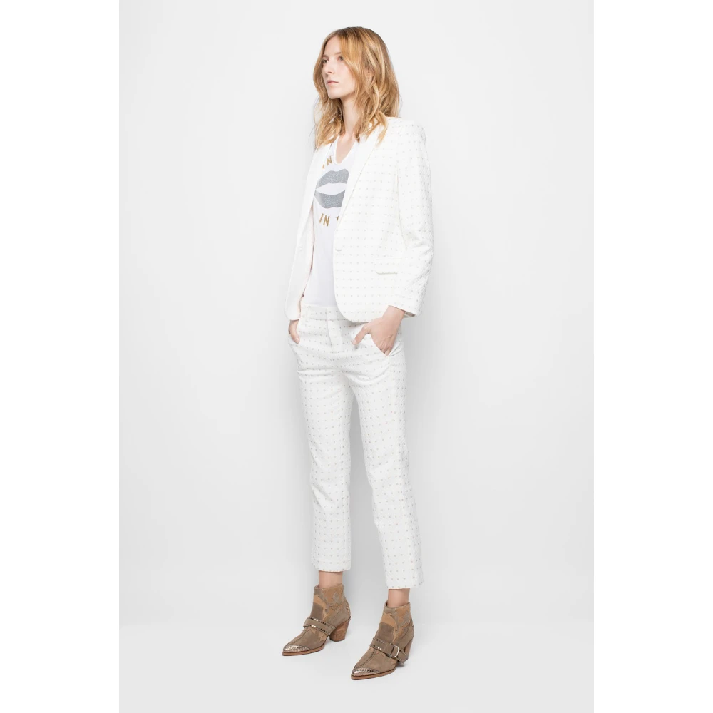 Zadig & Voltaire Stijlvolle Bloemen Chino`s White Dames