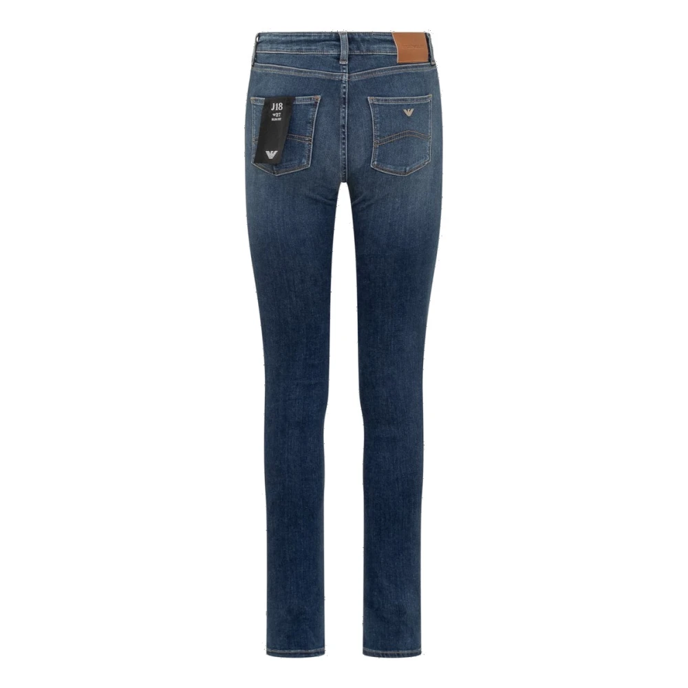 Emporio Armani Lange Jeans met Rits en Knoop Blue Heren
