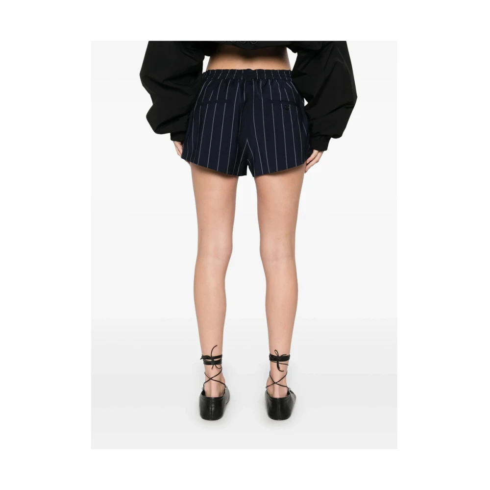 alexander wang Donkerblauwe Gestreepte Elastische Taillebroek Blue Dames