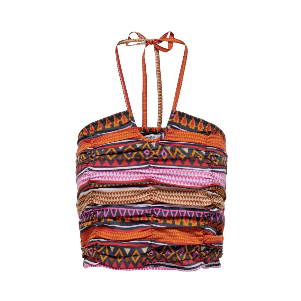 Only Women's Orange Sleeveless Russet Top With Print