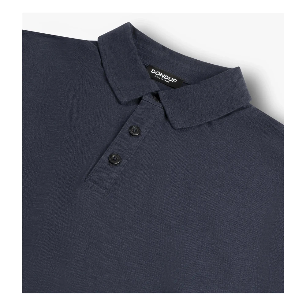 Dondup Navy Flame Katoenen Polo Shirt Blue Heren