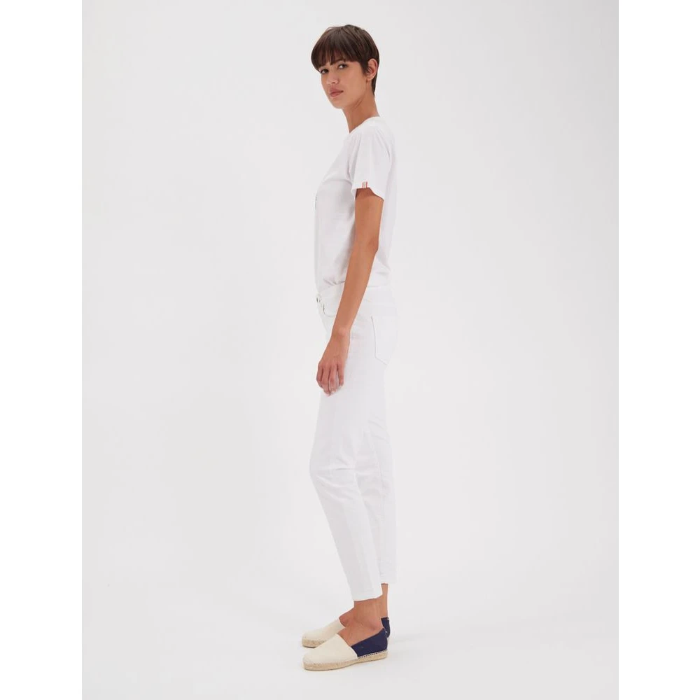 Ines De La Fressange Paris Bamboe slim fit witte katoenen jeans x Notify White Dames
