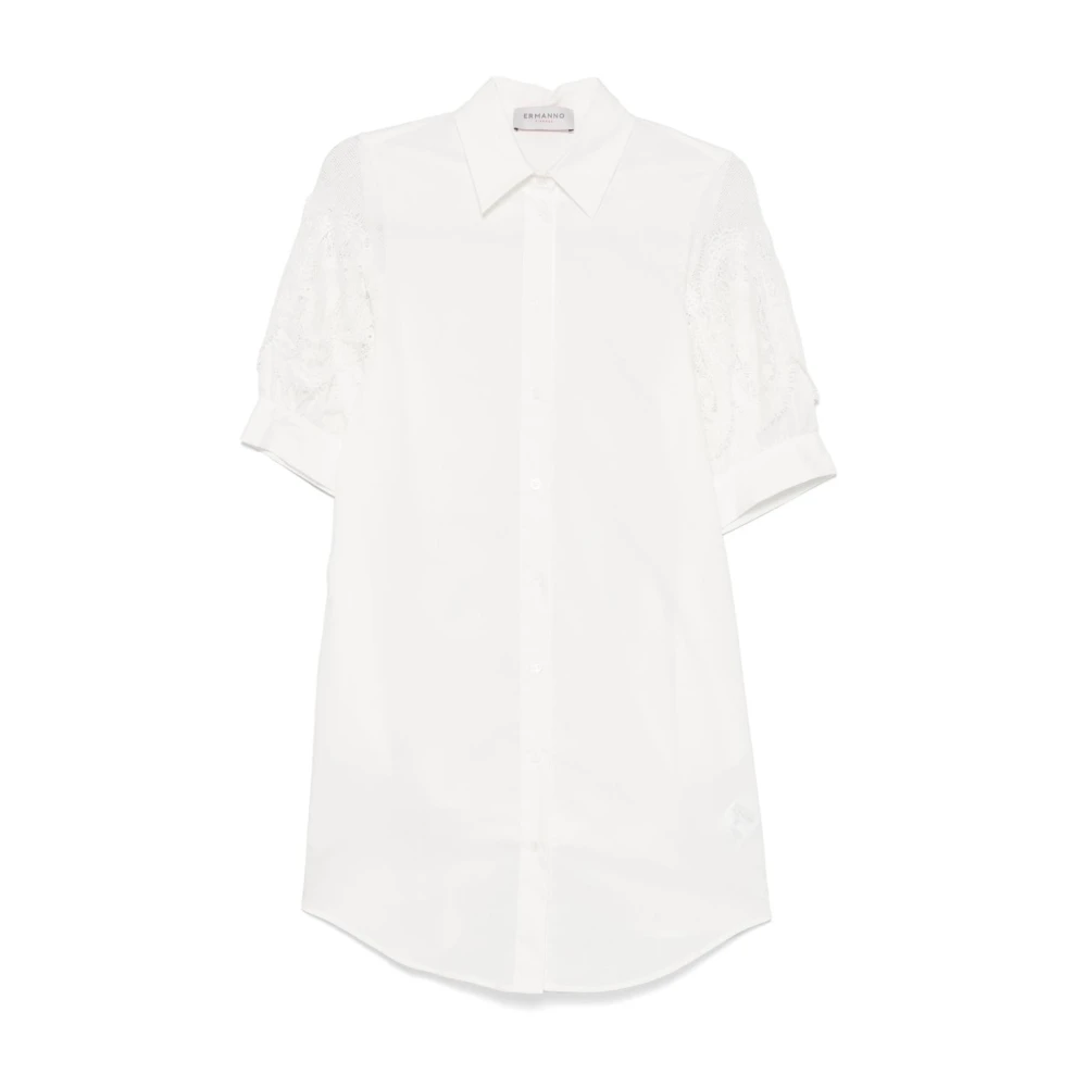 Ermanno Scervino Witte Jurk met Knoopsluiting White Dames