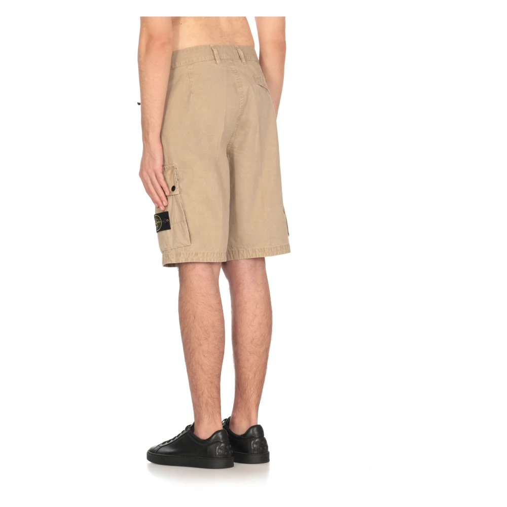 Stone Island Beige Bermuda Shorts met Zakken Beige Heren
