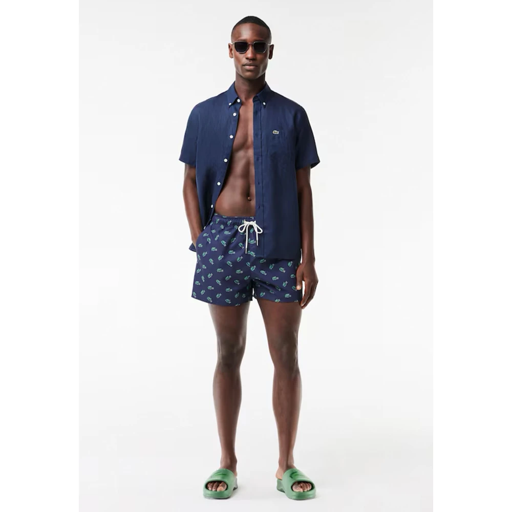 Lacoste Donkerblauwe Zwembroek Mh7188 Blue Heren