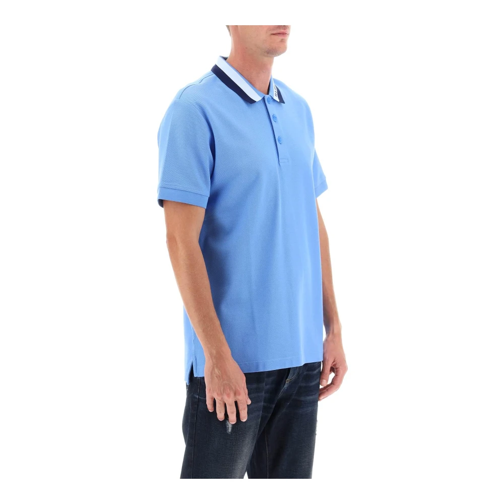 Burberry Poloshirt met tweekleurige kraag Blue Heren