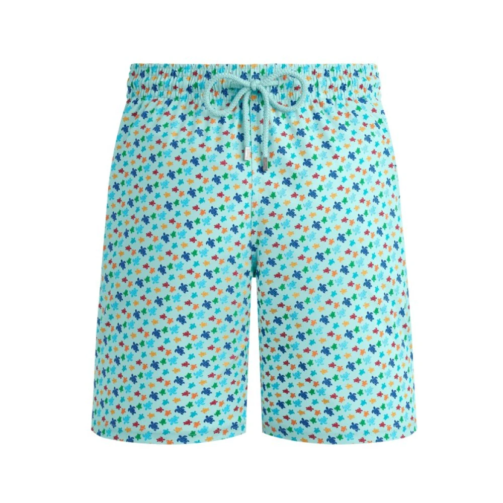 Vilebrequin Uomo Blu - Pantaloncini Mare Lunghi Elasticizzati Micro Ronde Des Tortues Rainbow - Swimwear - Xl