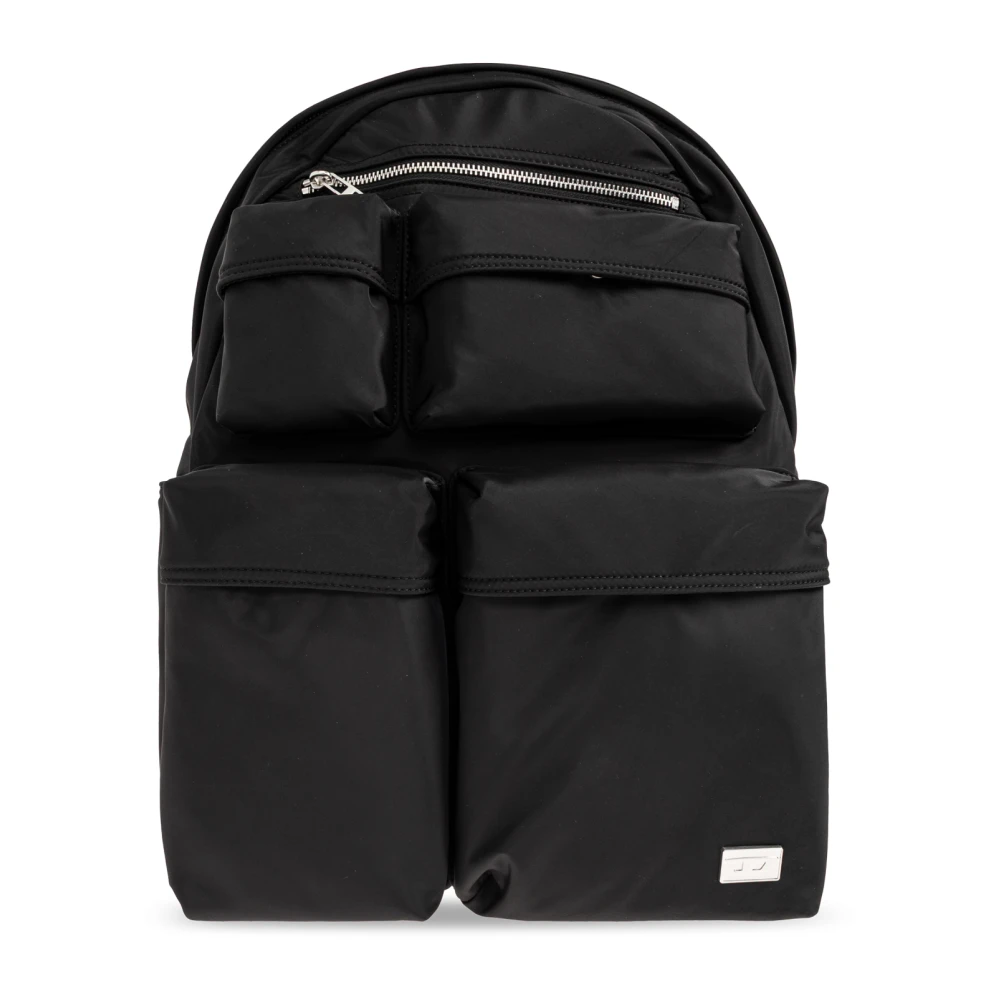 Diesel Herr Svart Väskor One Size, Polyester, Multi-Pkts Ryggsäck